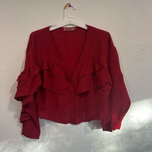 Beautiful red ruffle top